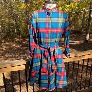 Kiel James Patrick Blue red flannel dress XL